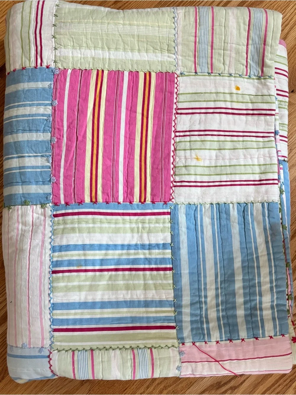 Pottery Barn Kids Pink Madras Plaid Quilt - Twin